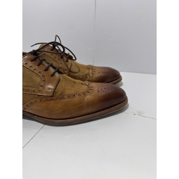 Magnanni Artea Spectator Burlap Brogue Wingtip Loafers 15113 Men's Size 9 Dress - Picture 3 of 14